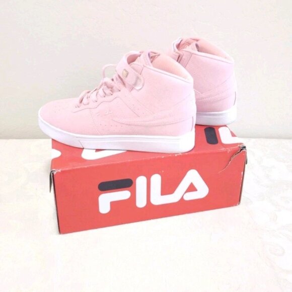 Womens FILA VULC 13 ARES Distress High Top Sneakers Shoes 7.5 7 1/2 CRBL LT Pink - Picture 3 of 12